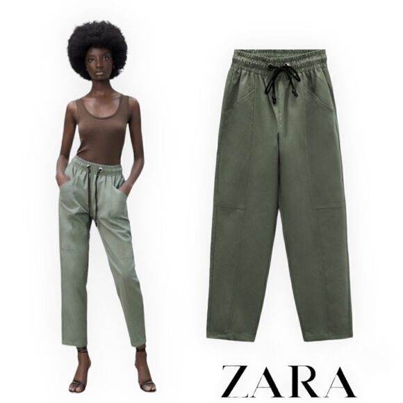 ZARA | Light Khaki | JOGGER PANTS - Picture 1 of 13